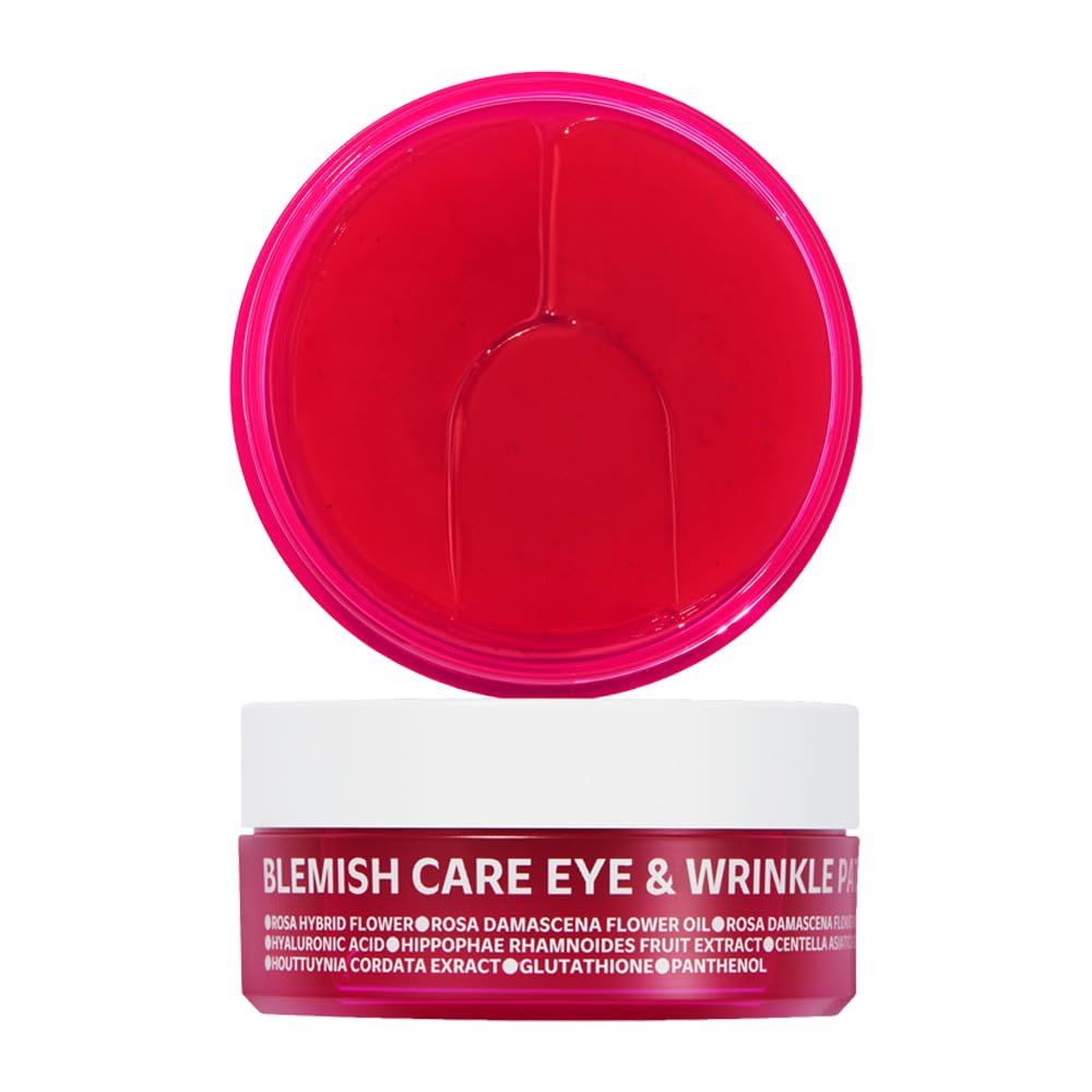 ISOI Blemish Care Eye &amp; Wrinkle Patch, Hyaluronic Acid Eye Masks for Hydration &amp; Firming with Bulgarian Rose Oil, Targeted Care for Fine Lines &amp; Forehead, Korean Skin Care (90pcs, 90g)