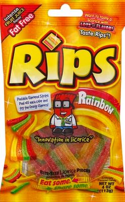 Rips Rainbow Bite Size Sugar Candy, 4 Ounce bag