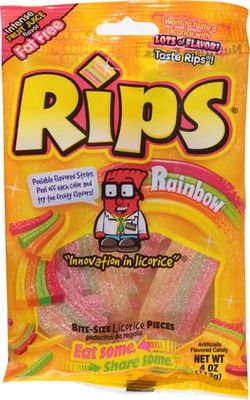 Rips Rainbow Bite Size Sugar Candy, 4 Ounce bag