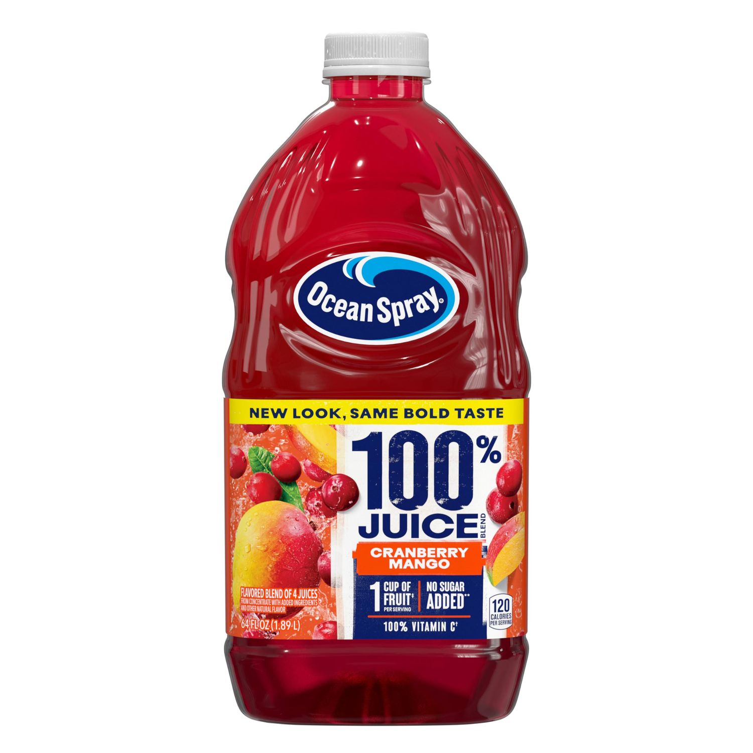 Ocean Spray 100% Juice Cranberry Mango Juice Blend, 64 Fl Oz Bottle (Pack of 1)