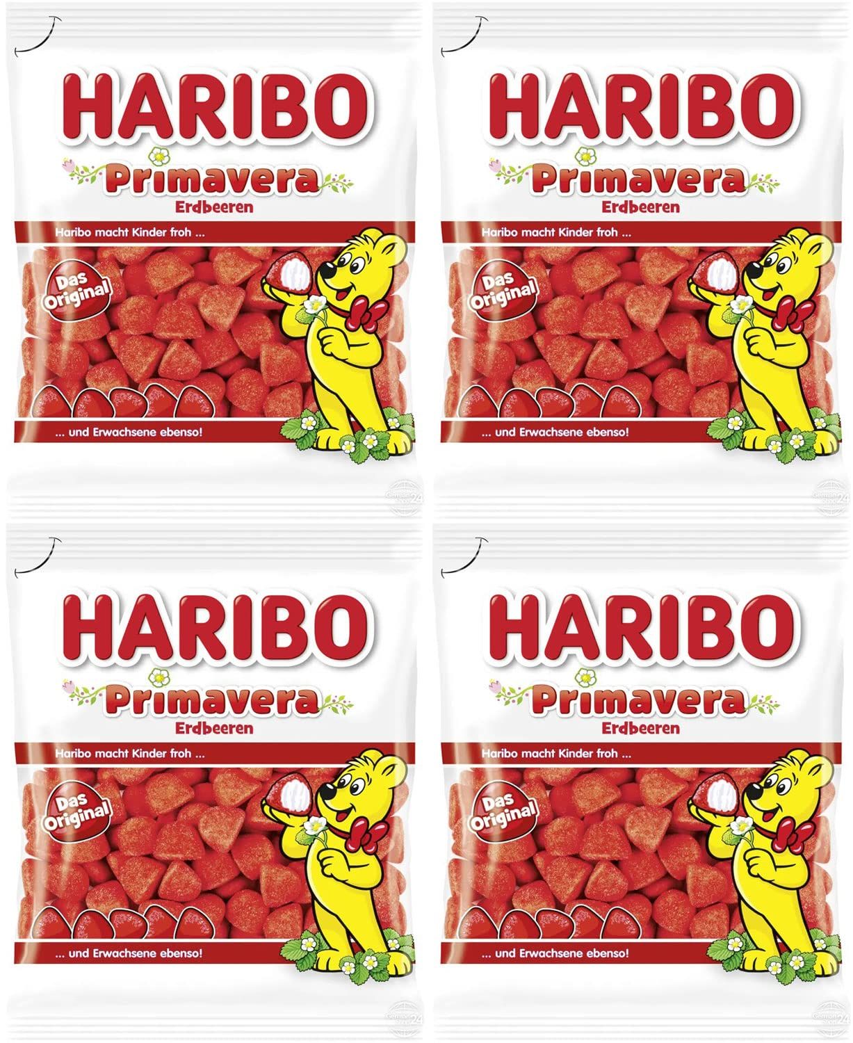 Haribo Primavera Erdbeeren (Strawberry) Gummy Candy 4-Pack (4 x 175g)