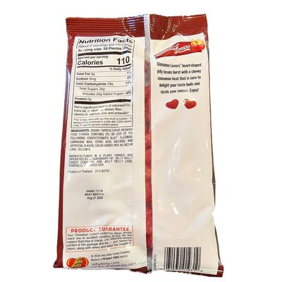 Jelly Belly Cinnamon Lovers Jelly Beans Hearts, Sizzling, Refreshing, Sweet Heat, Heart Candy, 9oz Bag