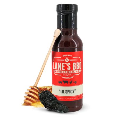 Lane&#39;s Lil Spicy BBQ Sauce, All-Natural Kansas City Style Sweet and Spicy Sauce, Goes Great with Chicken, Beef, Pork &amp; Veggies, No MSG, No Preservatives, Gluten-Free, Handcrafted in USA, 13.5 Oz