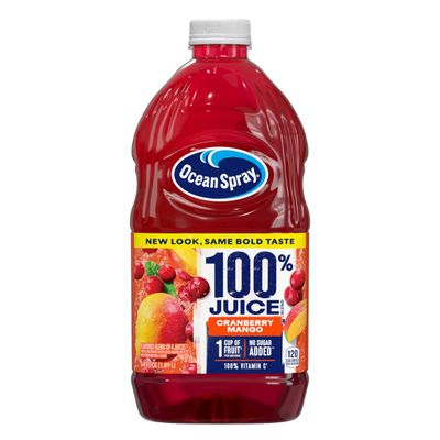 Ocean Spray 100% Juice Cranberry Mango Juice Blend, 64 Fl Oz Bottle (Pack of 1)