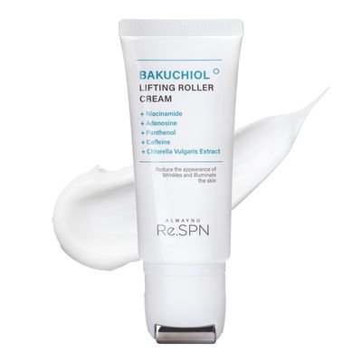 Re.SPN Bakuchiol Lifting Roller Cream, Niacinamide, Retinol, Adenosine, Caffeine All in One Self-Care Intense Hydration Korean Face and Neck Cream with Guasha, Korean Skin Care(50ml/1.69 fl oz)