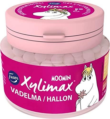 Fazer Moomin Xylimax Raspberry Flavor Pastilles 1 Jars of 90g