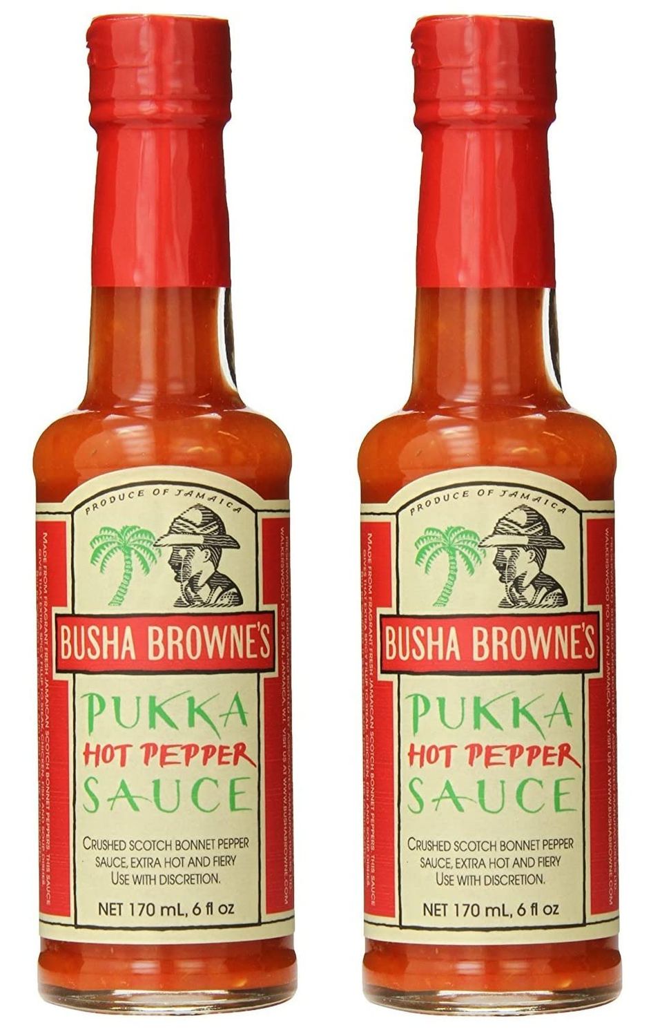 Busha Browne&#39;s Hot Pepper Pukka Sauce 5oz (Pack of 2)