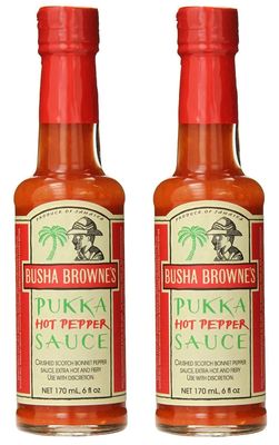 Busha Browne&#39;s Hot Pepper Pukka Sauce 5oz (Pack of 2)