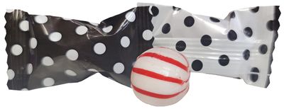 Polka Dot Peppermint Balls 100ct - After Dinner Mints Individually Wrapped - Soft &amp; Savory (Black and White)