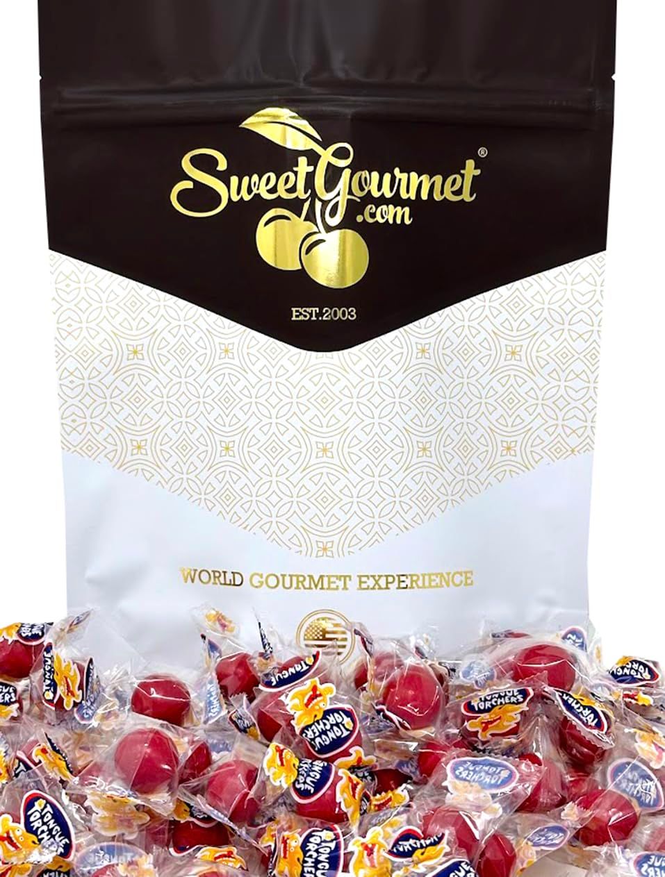SweetGourmet Spicy Cinnamon Jawbreakers Wrapped Hard Candy Balls 1 Pound