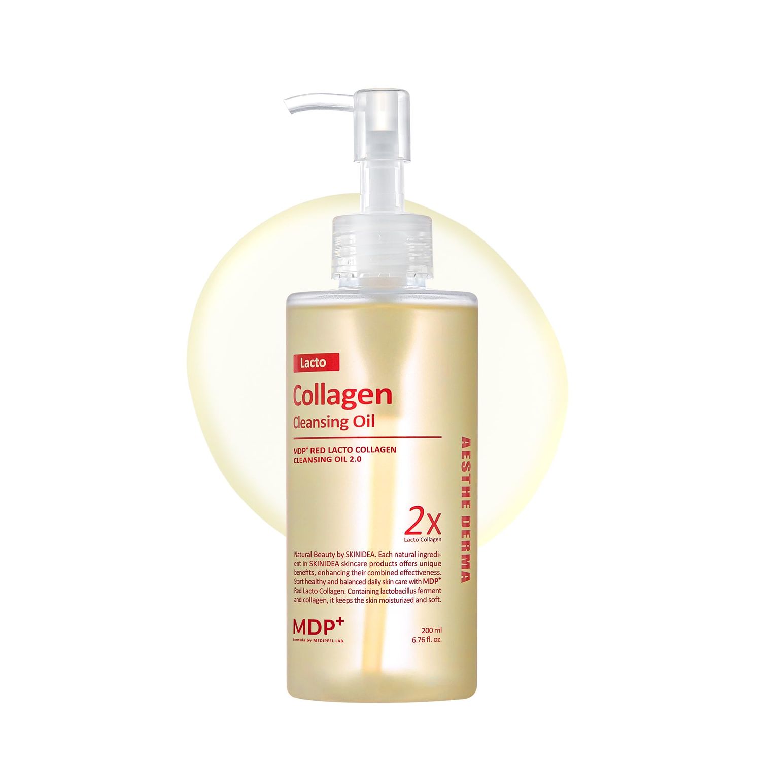 MDP RED LACTO COLLAGEN CLEANSING OIL 2.0, Pore Control, Deep Cleansing6.76oz/200ml,Daily Makeup Remover, Blackhead Melting, Pore Cleanser, Korean Facial Cleanser