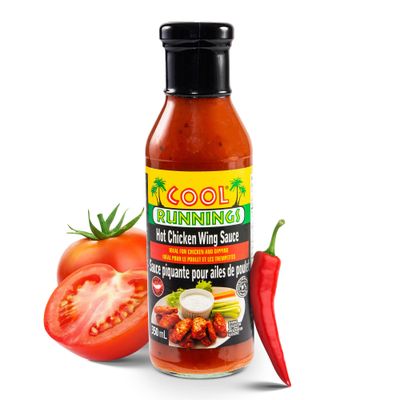 Cool Runnings USA Hot Chicken Wing Sauce, 350 ml - Spicy Flavorful Hot Sauce for Coating, Dipping, and Tossing Chicken Wings, Perfect for Game Night and BBQs