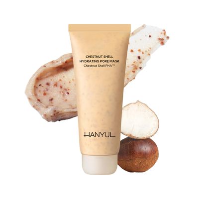 HANYUL Chestnut Shell Hydrating Pore Mask Wash Off type, Deep Cleansing for Dry Skin with Chestnut Shell &amp; PHA, Gentle Exfoliation, Moisturizing and Refining, Korean Skincare, 3.39 fl.oz.