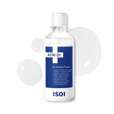 ISOI ACNI Dr. 1st Control Tonic, Plant-Based Soothing Formula for Oily &amp; Sensitive Skin, Total Sebum Care &amp; Refreshing Hydration with Cooling Effect, Korean Skin Care (4.39 fl.oz, 130ml)