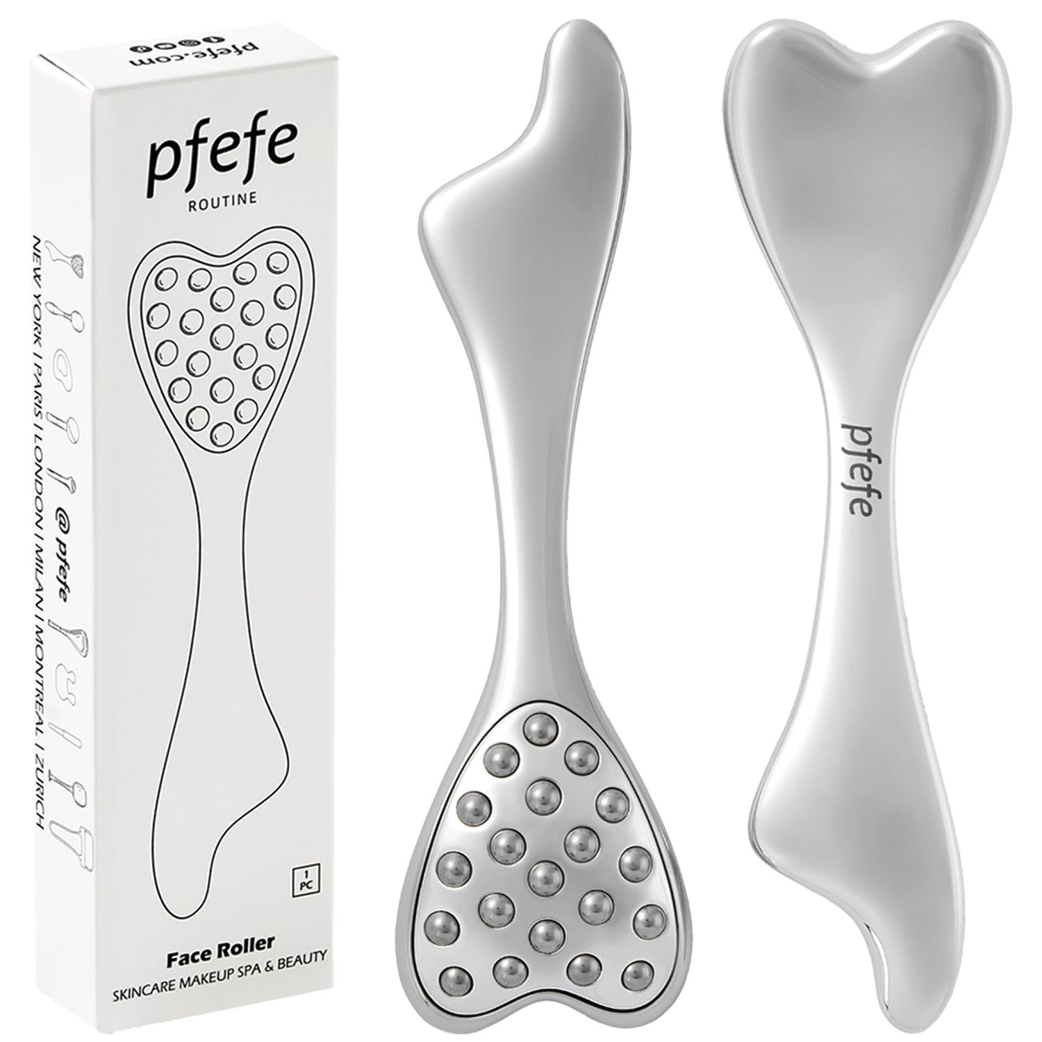 Stainless Steel Gua Sha &amp; Face Roller, 3-in-1 Dolphin Facial Roller for Esthetician Supplies Women Gift, Skin Care Tool for Puffiness, Wrinkles, Dark Circles (1 Pc)