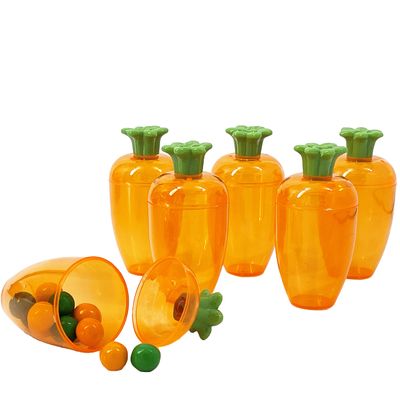 The Dreidel Company Fillable Easter Carrots Containers, Bright Orange Plastic Carrot, Perfect for Easter Hunt, Surprise 5.5&quot; Inch Carrots (6-Pack)