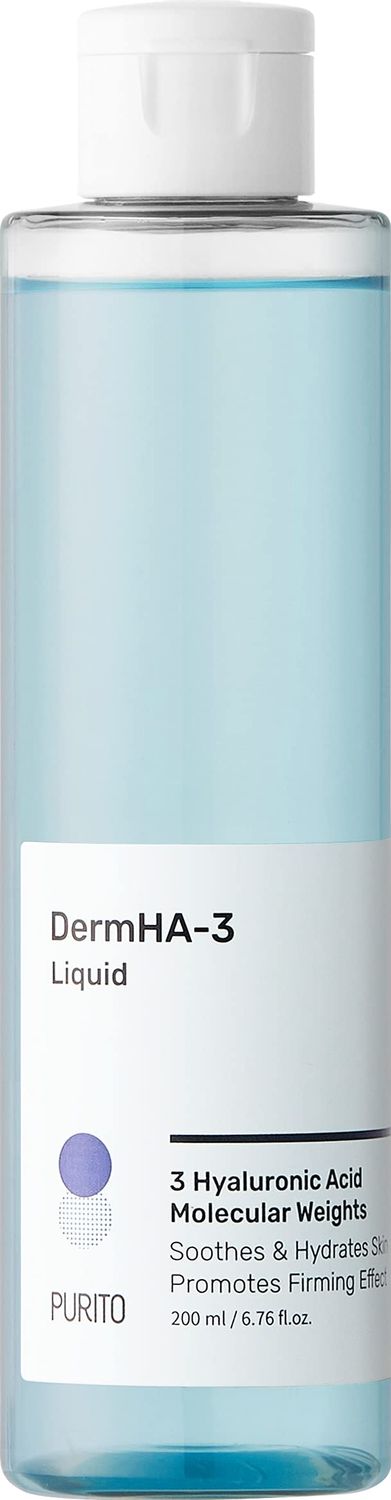 PURITO DermHA-3 Liquid 200ml / 6.76 fl.oz, Alcohol-Free Toner, Vegan &amp; Cruelty-Free, Moisturizing, Strengthening Skin Barrier, Facial Toner, Calming, Soothing, Korean Skin Care
