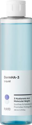 PURITO DermHA-3 Liquid 200ml / 6.76 fl.oz, Alcohol-Free Toner, Vegan &amp; Cruelty-Free, Moisturizing, Strengthening Skin Barrier, Facial Toner, Calming, Soothing, Korean Skin Care