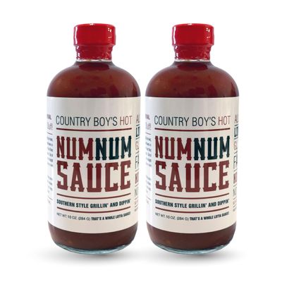 Num Num Sauce Kit - Mustard and Hot Sauce Bundle - Pack of 2 (10oz Bottles) - Southern Style Grill and Dipping Mustard &amp; Hot Spice Blend - Low Sodium, Fat-Free, No Preservatives &amp; Gluten-Free