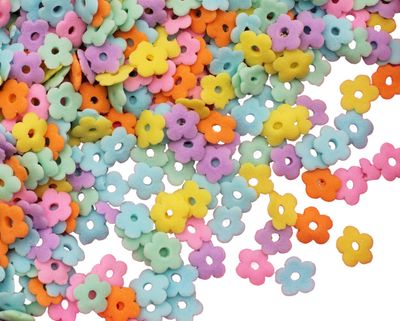 Assorted Pastel Flower Shaped Candy Sprinkles 8 Ounce-Confetti Edible Ice Cream or Cupcake Topping For Kids Birthday Parties or Play Dates