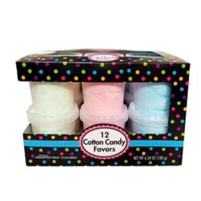 Albert&#39;s Variety Flavored Cotton Candy - 12 Pack - Fluffy Rainbow Assorted Sweet Treat - Resealable Tubs - Perfect for Parties &amp; Events