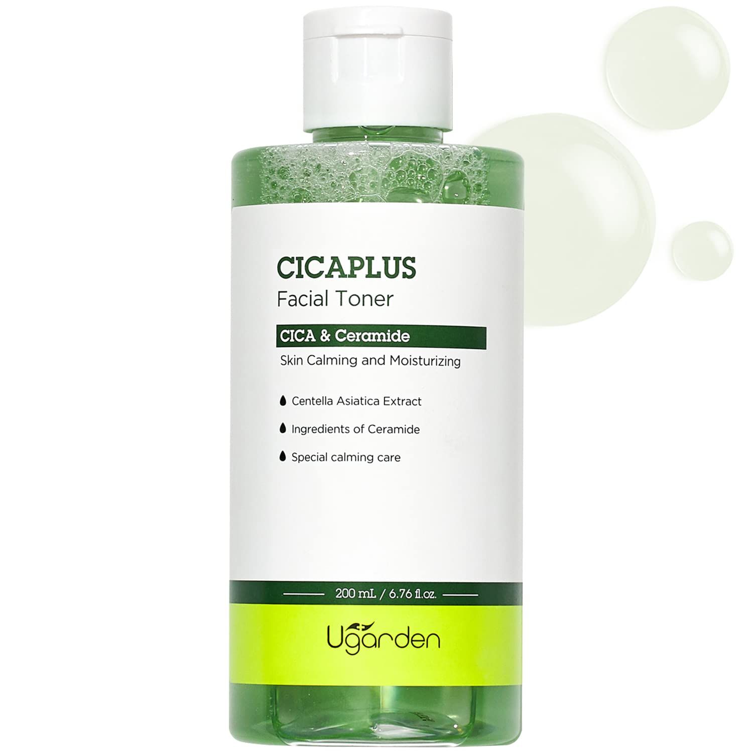 UGARDEN CICAPLUS Facial Toner - CICA and Ceramide - Hypoallergenic Soothing &amp; Moisturizing Toner - Gently Smooth Tired Skin - Dermatologically Tested, 6.76 fl.oz.