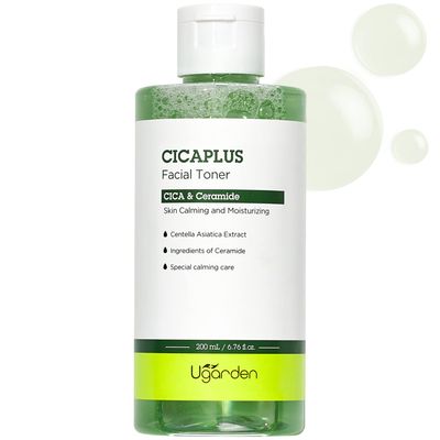 UGARDEN CICAPLUS Facial Toner - CICA and Ceramide - Hypoallergenic Soothing &amp; Moisturizing Toner - Gently Smooth Tired Skin - Dermatologically Tested, 6.76 fl.oz.