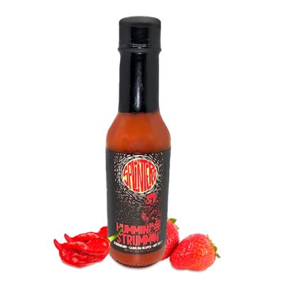 Splintered Sauce Hummin&#39; &amp; Strummin&#39; Hot Sauce - Carolina Reaper and Strawberry - Vegetarian - 5 Oz- Perfect for Salad Dressings, BBQ, Desserts, Gift Sets, Spicy Food Enthusiasts and More!