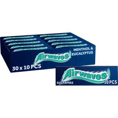 Airwaves Menthol &amp; Eucalyptus Sugarfree Gum 10 Pellets - Pack Of 30