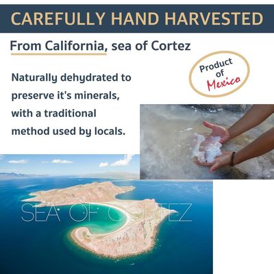 All Goods Products Baja Mineral Coarse Grain Sea Salt, 16 oz Natural Salt from Mexico, Unrefined, Hand-Harvested, Loaded with 90 Essential Minerals, Kosher, 30% Low Sodium.