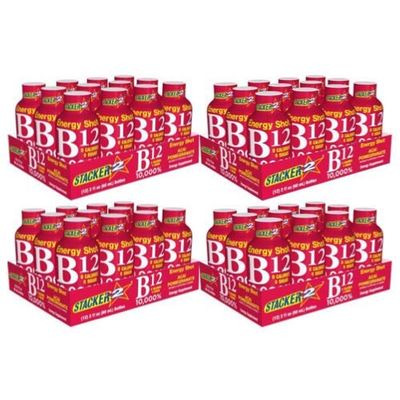 Energy Shot Acai &amp; Pomegranate Stacker 2 B12 (2oz, Case Pack of 48)