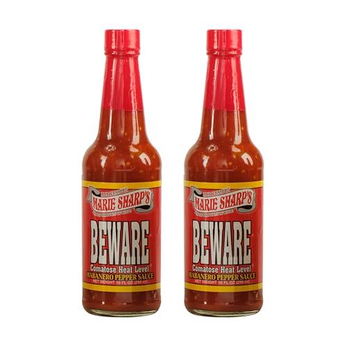 Marie Sharps Beware Comatose Heat Level Habanero Pepper Sauce,10oz (Pack of 2)