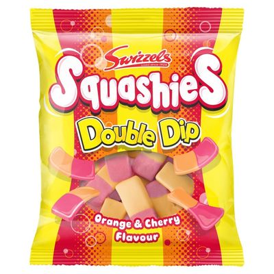 Swizzels Squashies Double Dip Orange &amp; Cherry Flavour 120g (Pack of 2)