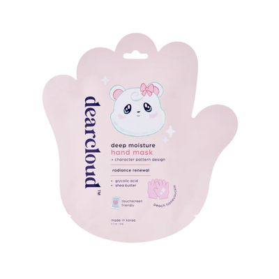 dearcloud Deep Moisture Hand Mask Gloves - Korean Moisturizer for Dry, Cracked Hands - Peach Honeysuckle (1 Pair / 2 Gloves)