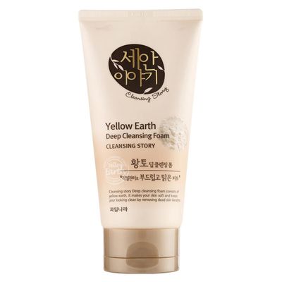 LENITH Kwailnara Korean Yellow Clay Natural Facial Deep Foam Cleansing Cream Type 5.19oz for Various Skin types Korean Foaming Facial Cleanser - Yellow Clay