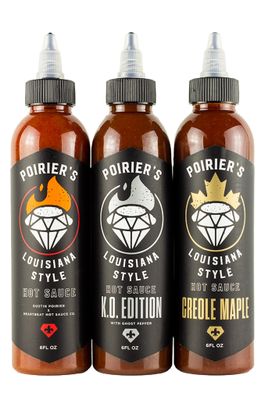 Heatonist Dustin Poirier&#39;s Louisiana Style Hot Sauce Trio: Poirier&#39;s Creole Maple, KO Edition and Traditional - Official Hot Sauce of UFC