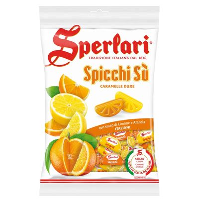 Sperlari Spicchi Su Citrus Orange &amp; Lemon Wedges Hard Candy Bag, Individually Wrapped Italian Sweets, 500 gr / 17.6 Ounce Bag (1-Pack)