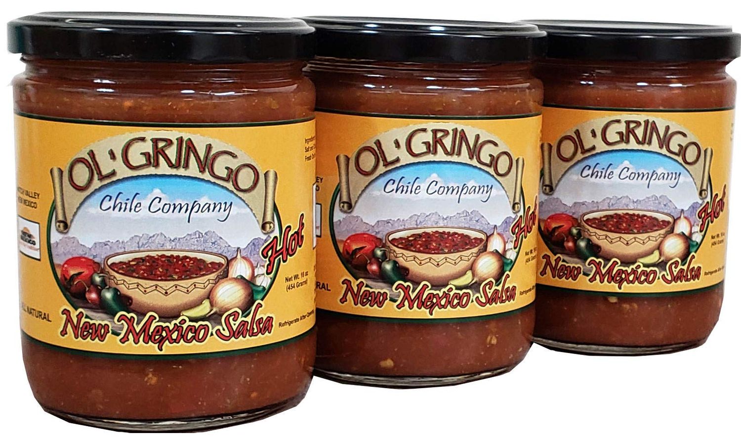 New Mexico Salsa - HOT (Three, 16-ounce jars)