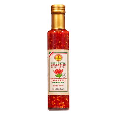 TUTTOCALABRIA Chunky Calabrian Hot Sauce, Heat Scale: Medium/Hot, Madewith Calabrian Chili Peppers, Real Ingredients, Great on Chicken Wings, Pizza or as a Substitute for your Favorite Condiment