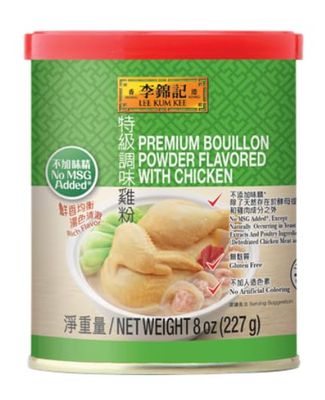 Lee Kum Kee Premium Bouillon Powder Flavored With Chicken (8 oz - 24 Pack), No MSG, Gluten Free, Rich &amp; Savory, Perfect for Soups, Soup Bases for Hot Pot, Stews, Sauces, Congee, and Broths
