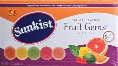 Jelly Belly Sunkist Fruit Gems Box - 14 Ounces of Assorted Flavors - Made with Real Fruit Juices - Genuine, Official, Straight from the Source