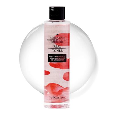CELLEANSER Real Toner-Facial Toner with Rose Extract for Soothing, Balancing and Hydrating Skin, Alcohol-Free, Vegan, 6.76 oz