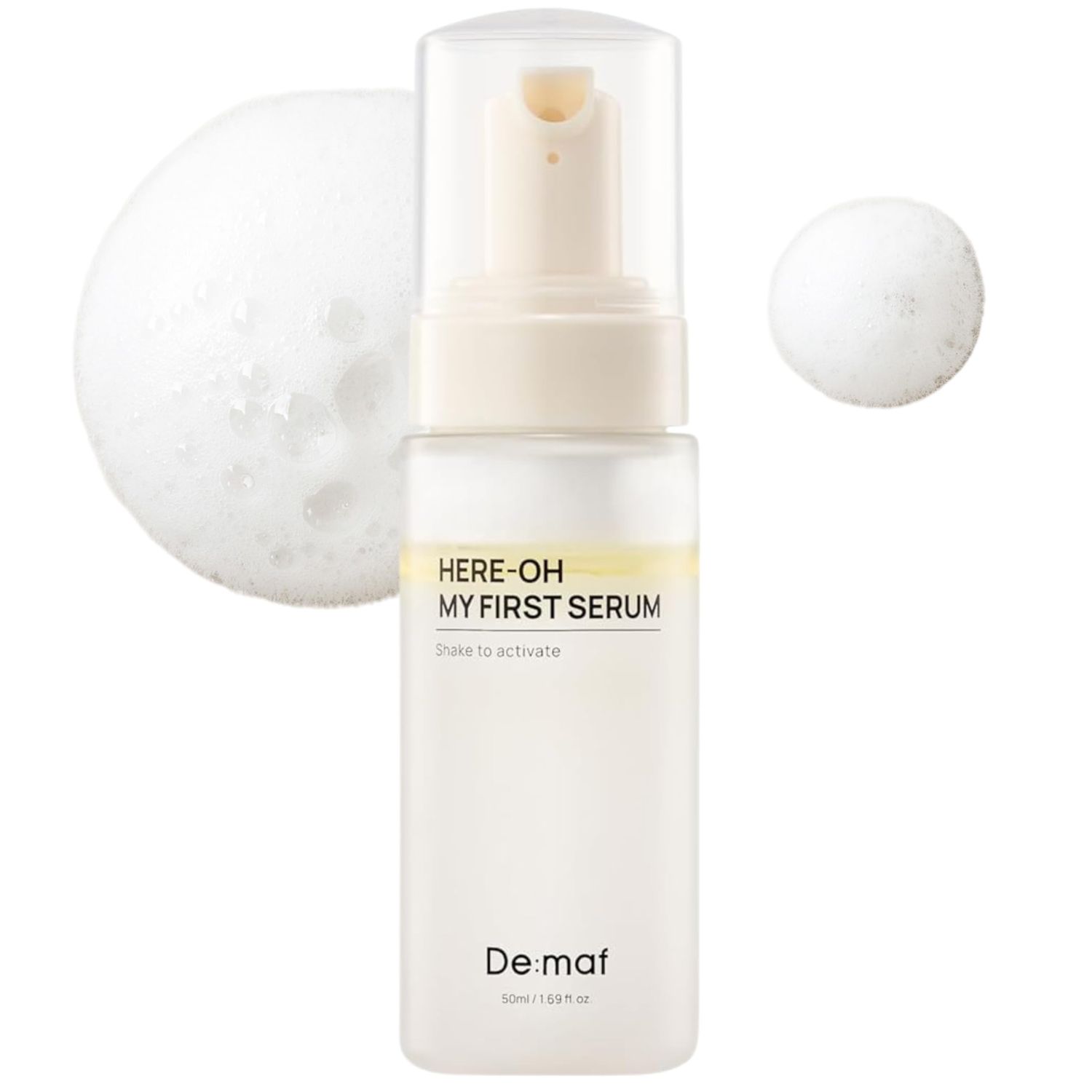 Here-Oh My First Bubble Texture Hydrating Serum with Hyaluronic Acid Face Serum for Skin Barrier Repair and Glowing Skin Korean Serum for Dry Skin &amp; Sensitive Skin (1.69 fl oz)