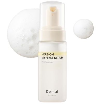 Here-Oh My First Bubble Texture Hydrating Serum with Hyaluronic Acid Face Serum for Skin Barrier Repair and Glowing Skin Korean Serum for Dry Skin &amp; Sensitive Skin (1.69 fl oz)