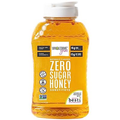 Wholesome Yum Zero Sugar Honey Substitute (Keto Honey) - Natural Sugar Free Honey Alternative With Monk Fruit &amp; Allulose - Zero Net Carbs, Non GMO, Gluten Free, No Aftertaste (11 oz)