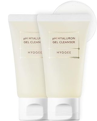 HYGGEE pH Hyaluron Gel Cleanser - Hyaluronic Acid Hydrating Face Wash - pH Balancing Formula for All Skin Types - Hypoallergenic Mild Makeup Cleansing Gel, 1.69 fl.oz. x 2 Pack