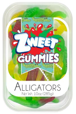 Zweet Gummy Alligators 10 Ounce - Gummy Kosher Candy, Halal Candy - Resealable Pack of Gummy Candy, Animal Shaped Candy