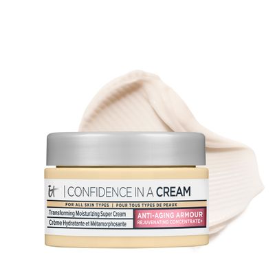 IT Cosmetics Confidence in a Cream Anti Aging Face Moisturizer - Visibly Reduces Fine Lines, Wrinkles &amp; Signs of Aging Skin in 2 Weeks, 48HR Hydration with Hyaluronic Acid, Niacinamide - 0.5 fl oz