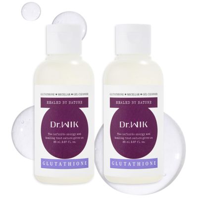 DR. WIK Gluthathione Michellar Gel Facial Cleanser For Sensitive Skin With Hyaluronic acid, Tea Tree And Vitamin Korean Skin Care Face Wash For Radiant Skin Hydrating Face Cleanser - 2 Packs