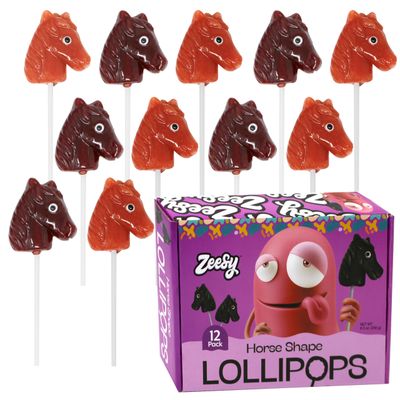 Horse Suckers - 12 Horse Lollipops Individually Wrapped - Horse Party Favors for Horse Birthday Party, Western Cowboy Party Favors, Farm Themed Party Favors, Kentucky Derby, Horseback Riding